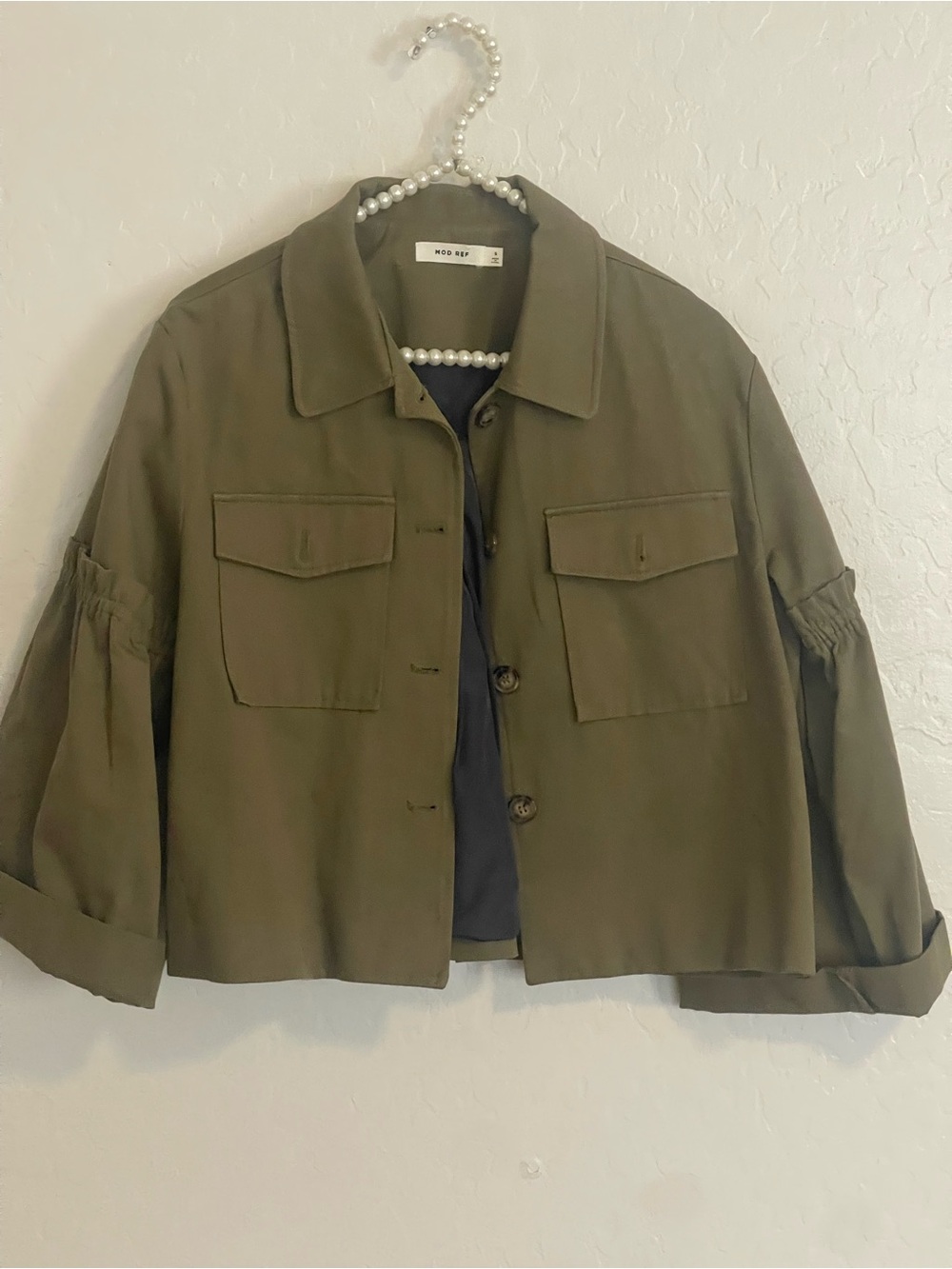 Mod Ref Olive Utility Crop Jacket